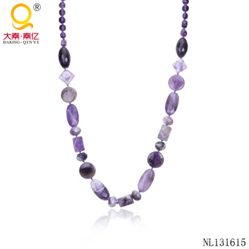 Klobige Perlenkette Mode Amethyst Halskette